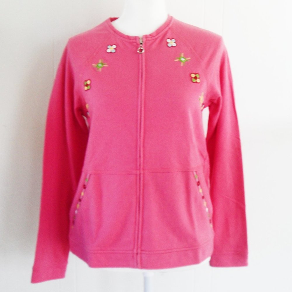 NEW Onque Casuals 100% Cotton Pink Floral Jacket - Picture 4 of 8